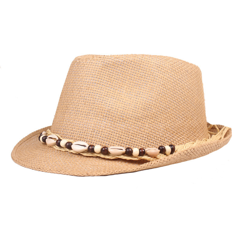 Mens Shell Beach Sun Straw Trilby Hat rakendus